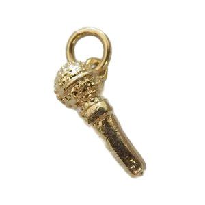 Microphone 3-D pendant charm14k Yellow Gold.